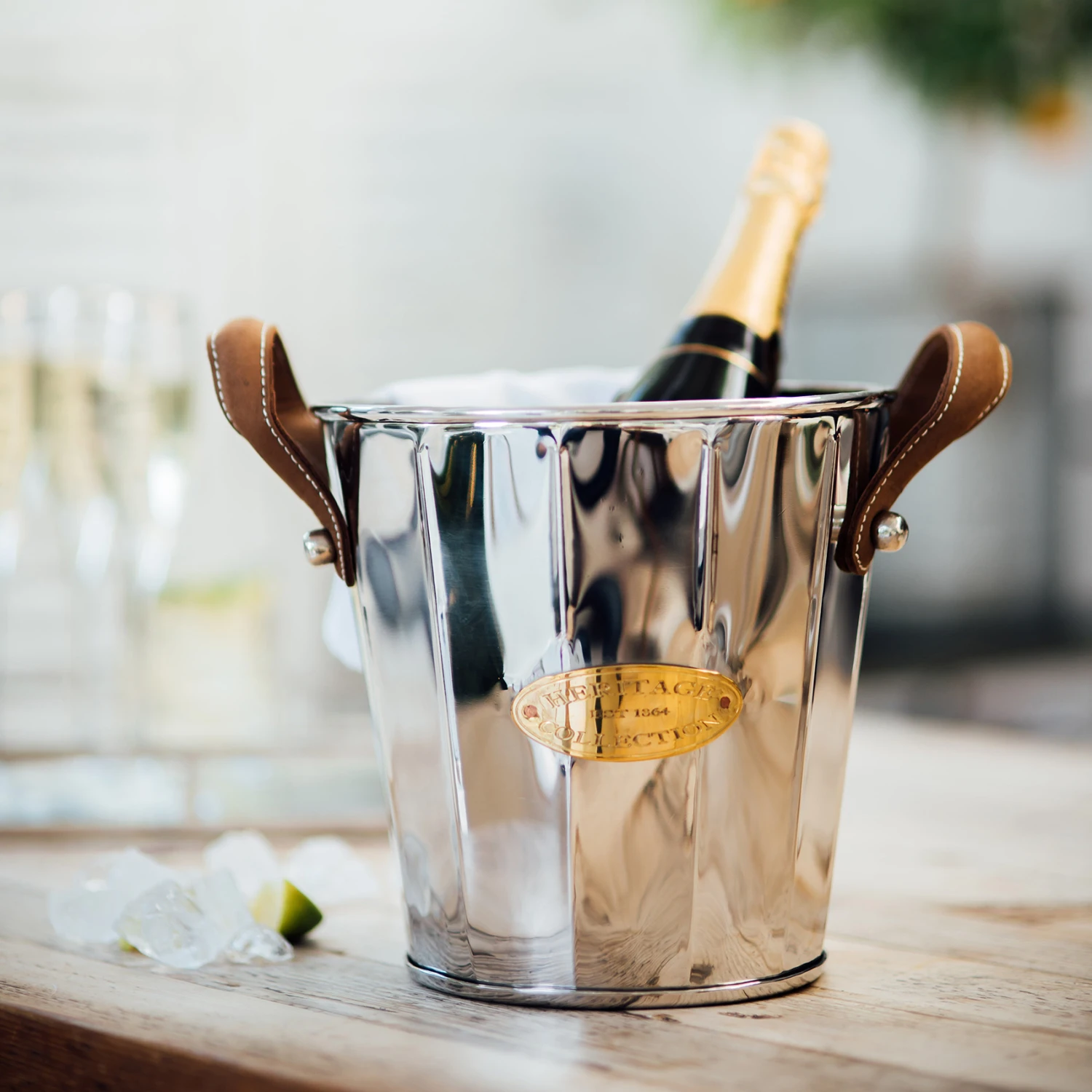 Heritage Wijnkoeler Met Leren Handvat 2 Heritage Wijnkoeler Met Leren Handvat - Afbeelding 2