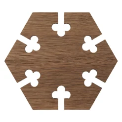 Warm Nordic Gourmet Wood Trivet Hexagon