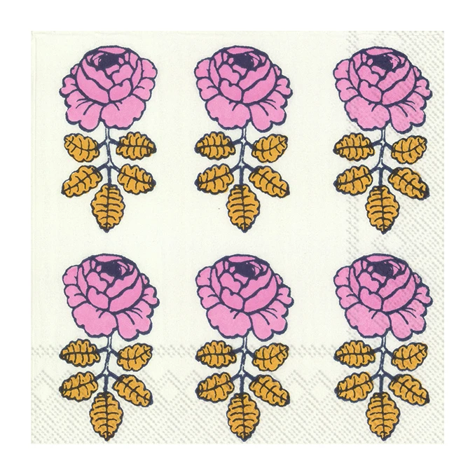 Marimekko Vihkiruusu Servet 33x33 Cm 20-pack 1 Marimekko Vihkiruusu Servet 33x33 Cm 20-pack