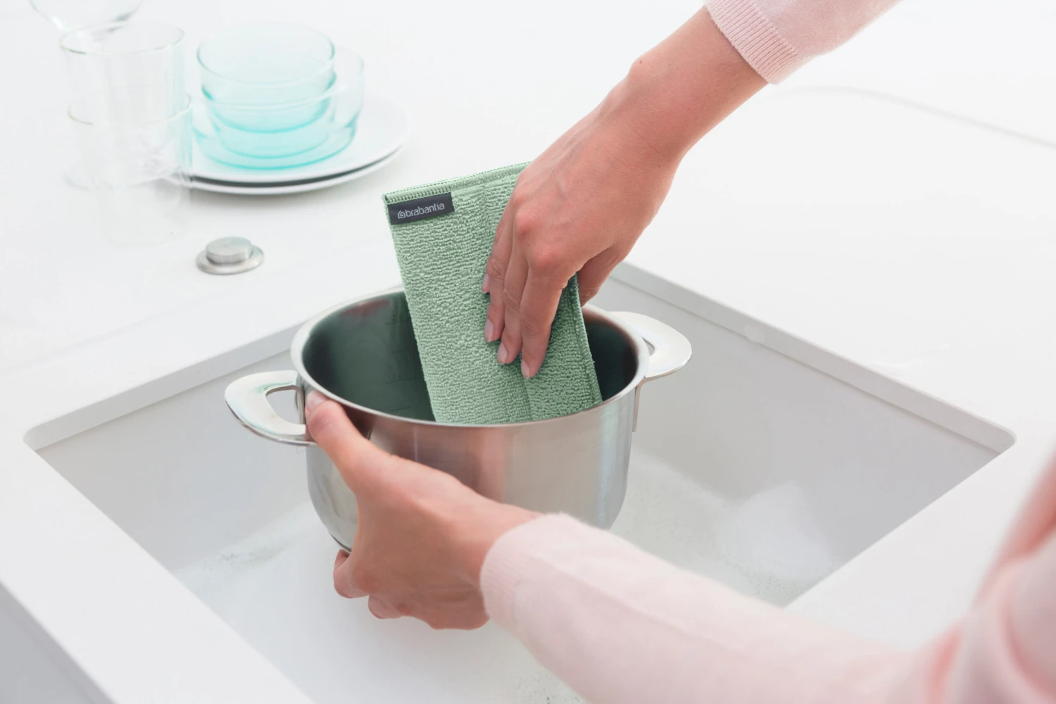 Brabantia Sinkside Schoonmaakspons Microvezel 3-pack 5 Brabantia Sinkside Schoonmaakspons Microvezel 3-pack - Afbeelding 5