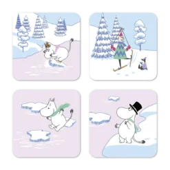 Moomin Glasonderzetter Winter 2022 9x9 Cm 4-pack