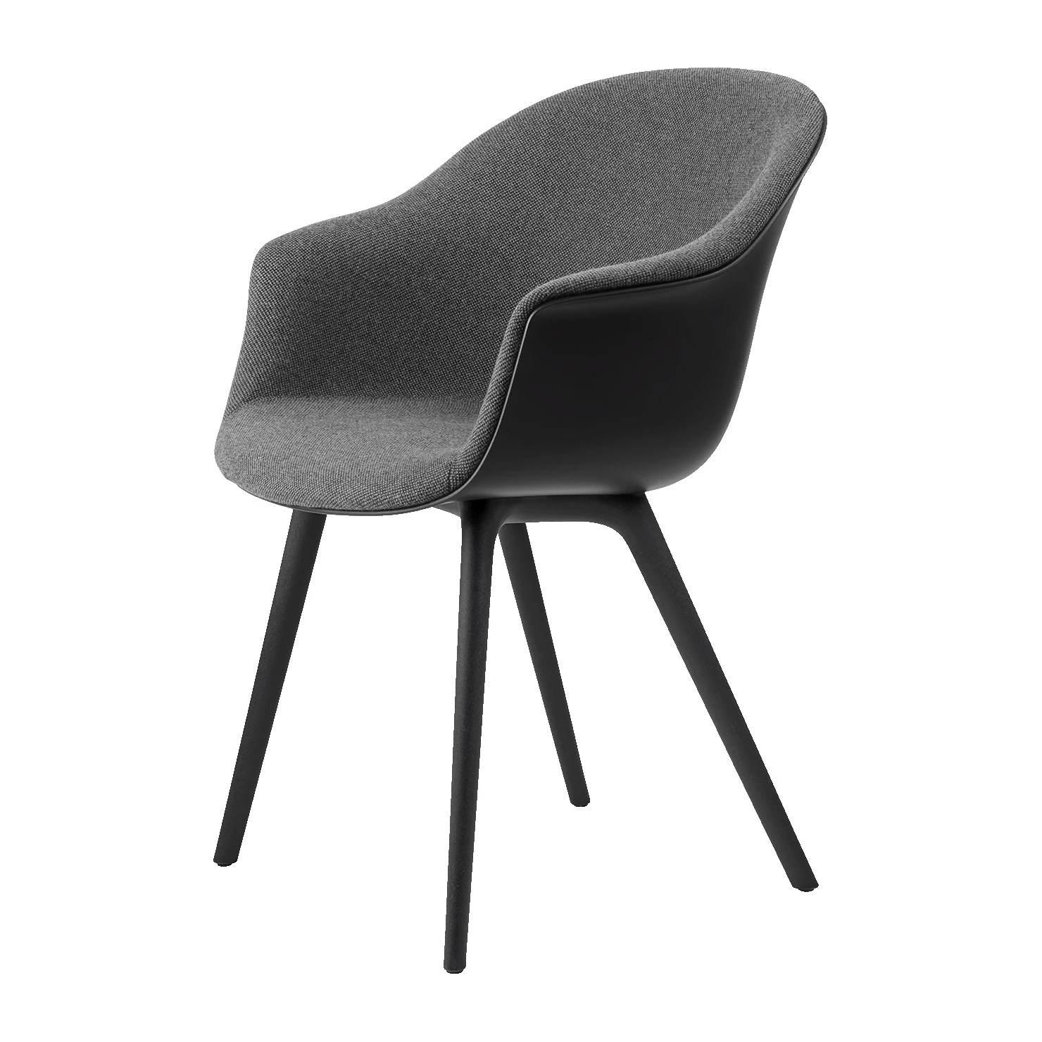 Gubi Bat Dining Chair Front Upholstered Plastic Base 1 Gubi Bat Dining Chair Front Upholstered Plastic Base